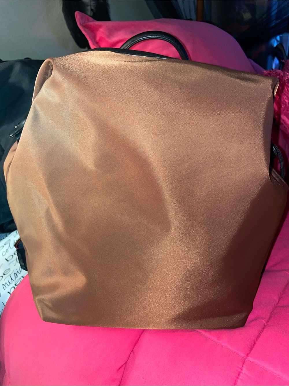 Sleek Brown Women's Backpack with Black Accents